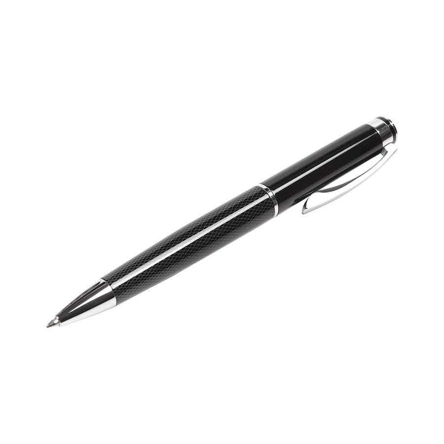 BL-170, Bolígrafo de barril de acero inoxidable y detalles cromados en clip y punta. Tinta de escritura negra. Incluye caja de cartón individual.